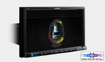 The Interface APF-X300VW retains visual representation of Parking Sensors
